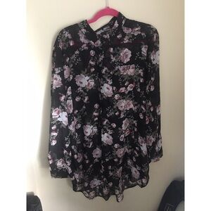 Long Floral Blouse sz 2x